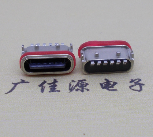 防水Type-C6p母座卧式贴片连接器