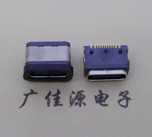 type-c16p接口 板端卧式母座 IPX6防水等级 A5大电流